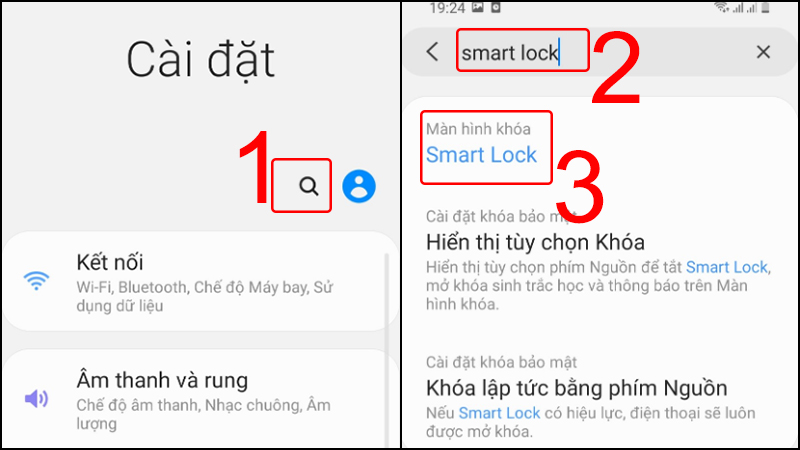 Tìm kiếm tính năng Smart Lock
